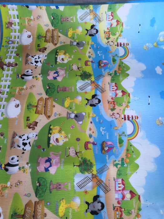 Термокилимок дитячий Тварини  двосторонній 180х200х1 см. Б/в