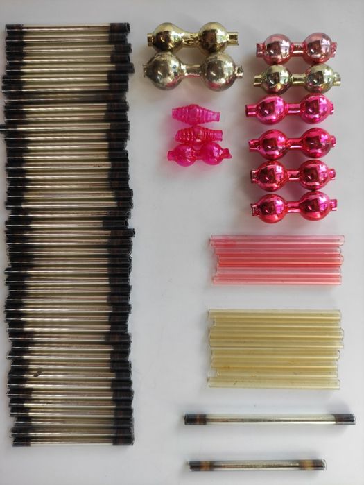 Игрушки на ёлку, ёлочные игрушки монтированные СССР стеклярус