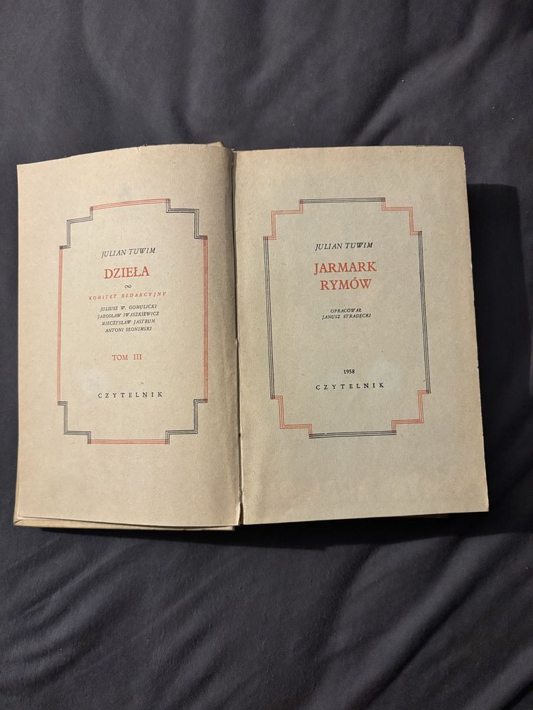 Ksiazka Julian Tuwim Jarmark Rymów z 1958 roku.