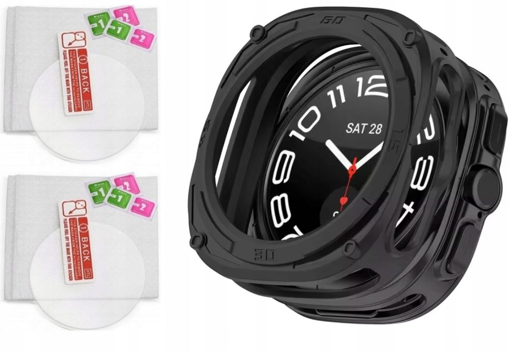 Zestaw 2 x Szkło Hartowane + Etui do Samsung Galaxy Watch 7 Ultra 47mm