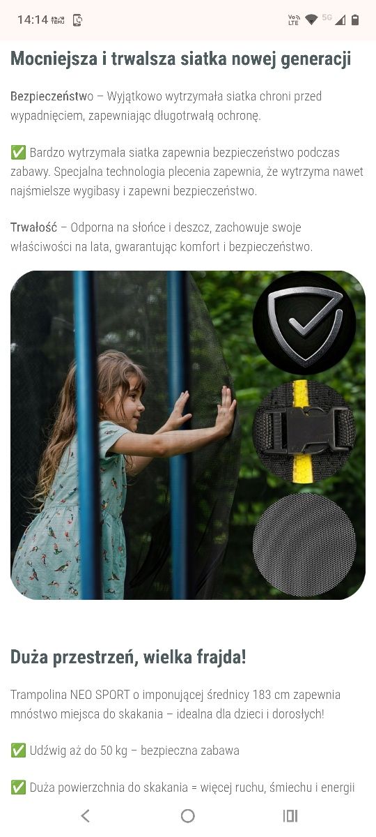 Trampolina ogrodowa 6ft