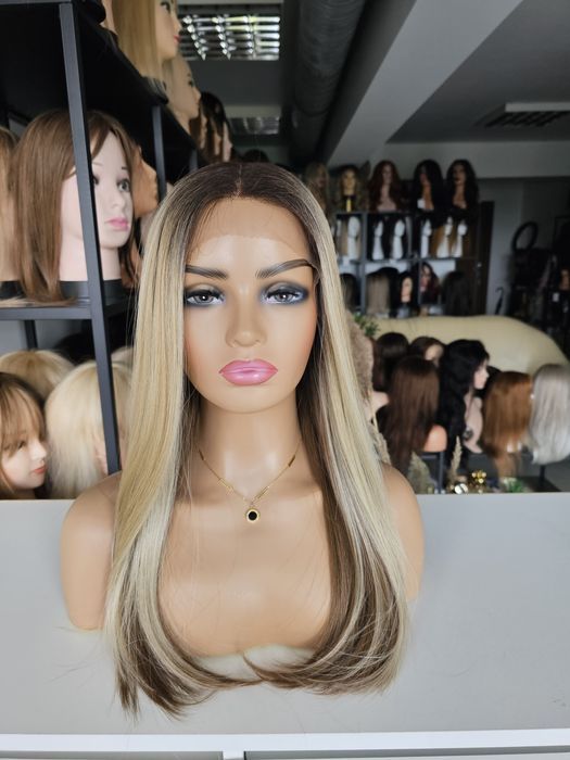 Peruka premium lace front Diana II mix blond 3D naturalna fryzura