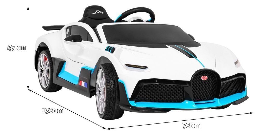 Bugatti Divo Autko Na Akumulator Dla Dzieci Biały Pilot Eva Start