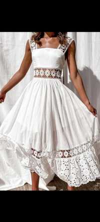 Платье -сарафан белый