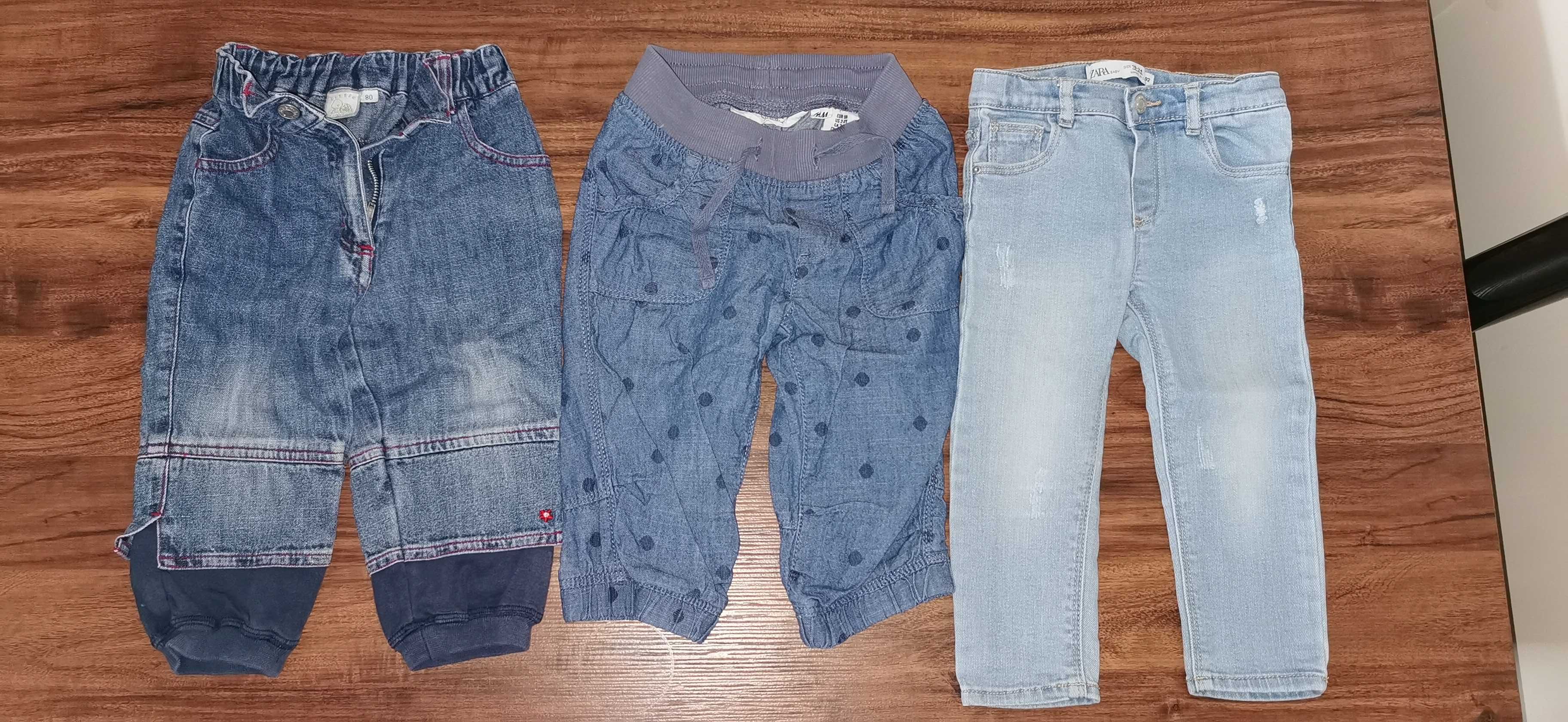 3 pary jeansów w rozmiarze 86-92, H&M, Zara