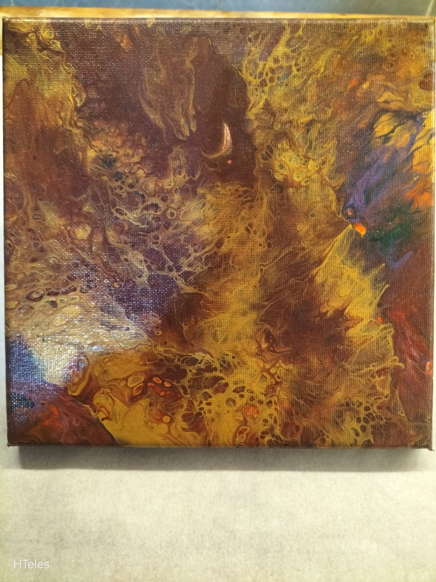 Pintura original, acrílico sobre tela "A ave escondida"