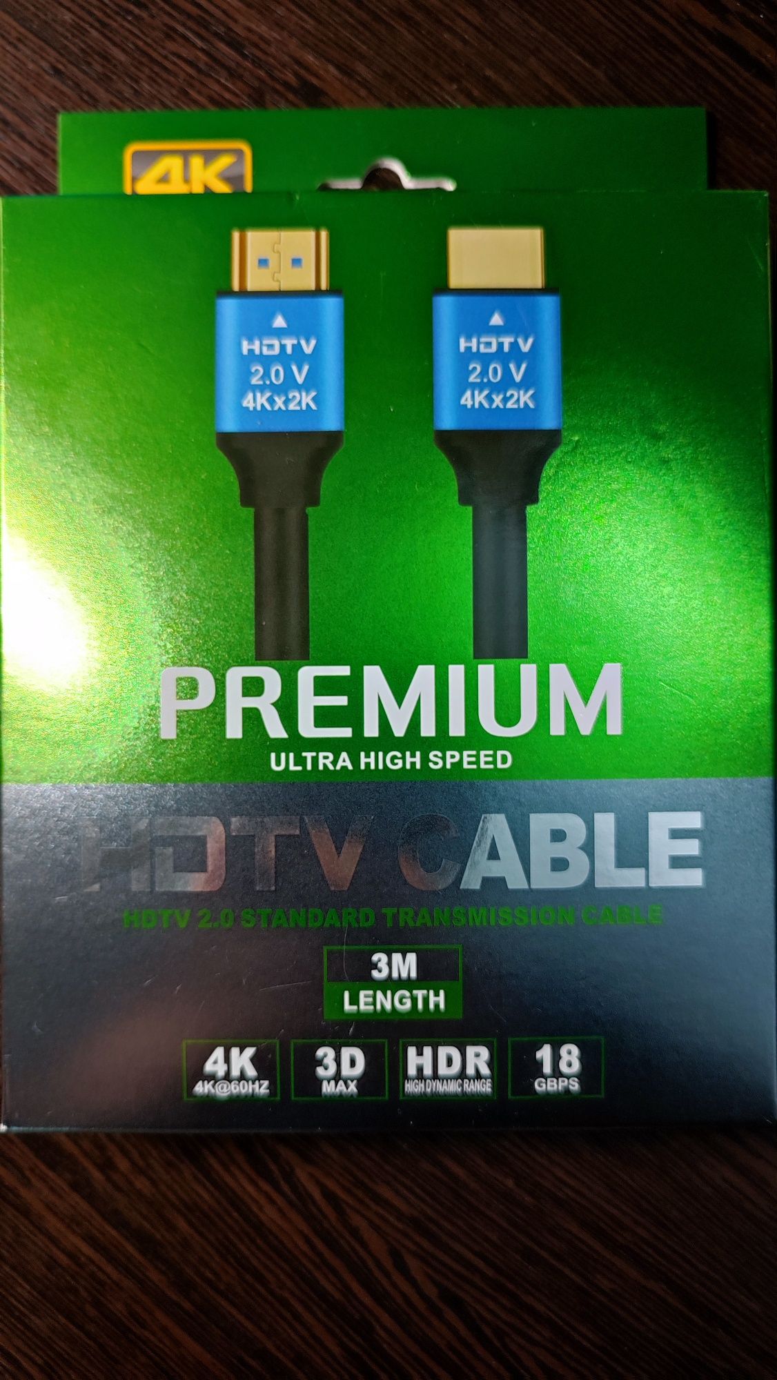 Новый Кабель Hdmi-Hdmi HDTV 2.0v Premium 4K, HDR, 18Gbps