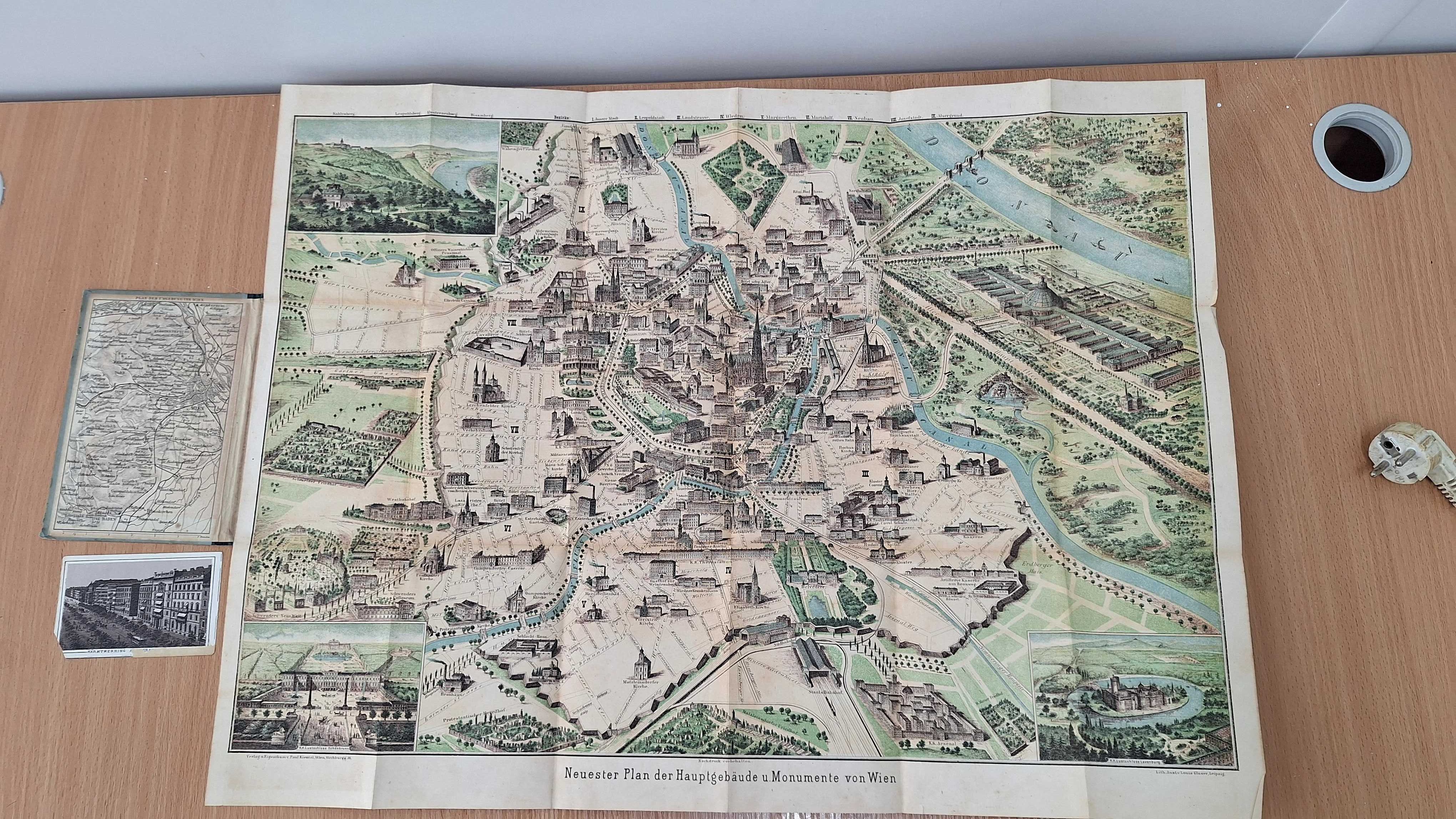 Stara przedwojenna mapa Wieden Austria