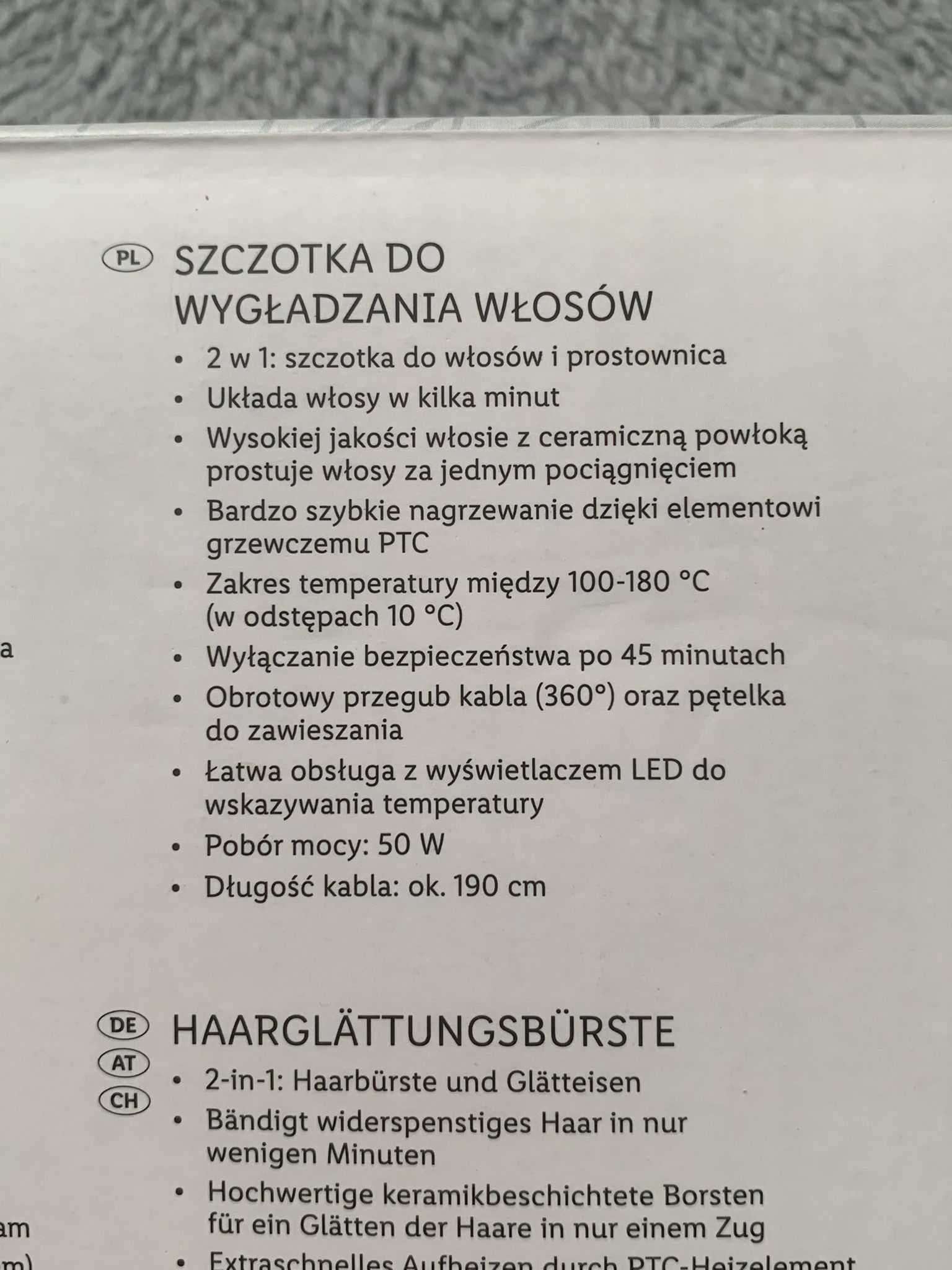 Szczotka do wygładzenia włosów marki silvercrest