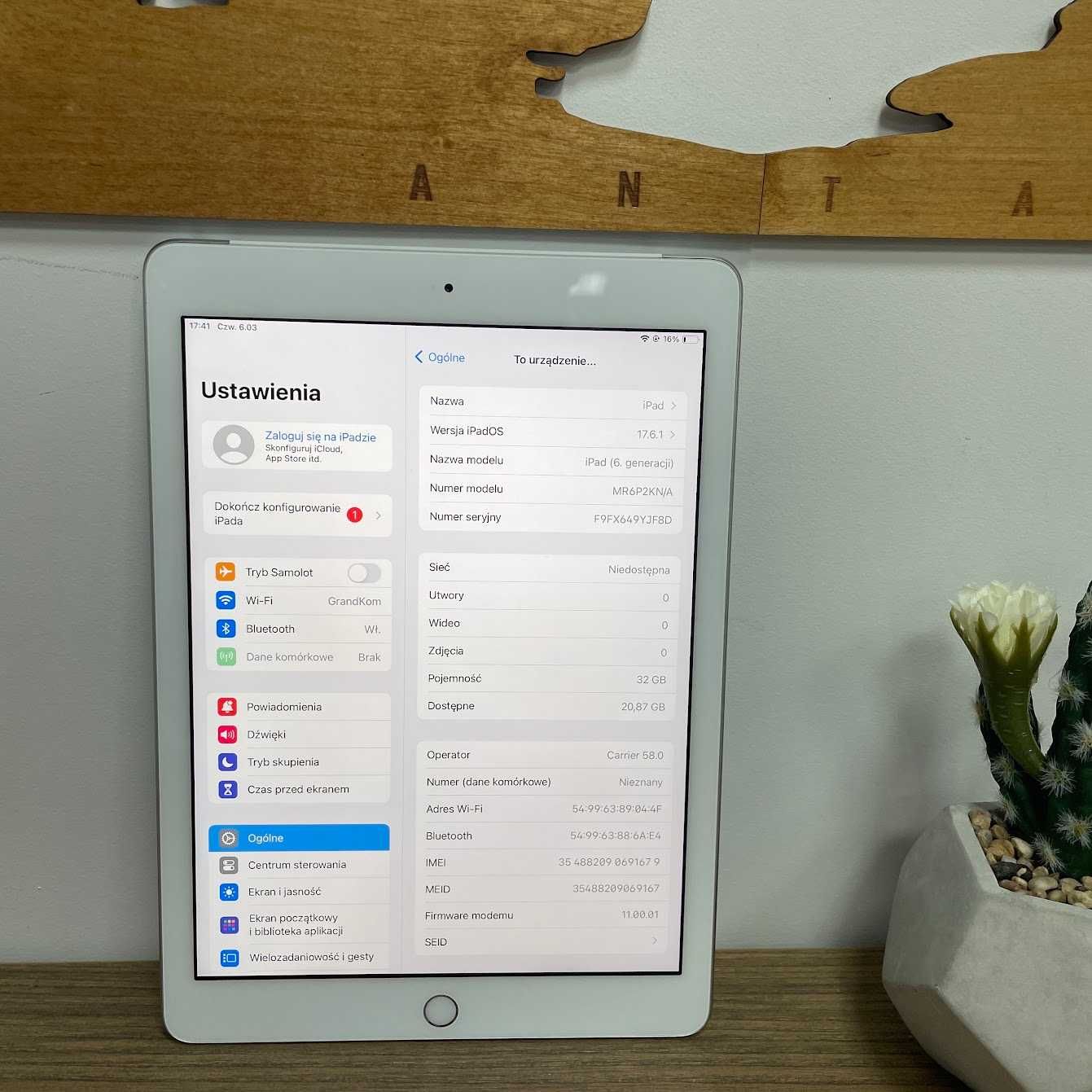 Apple iPad 6 gen 2018 A1954 Silver (WiFi + Cellurar) Klasa A