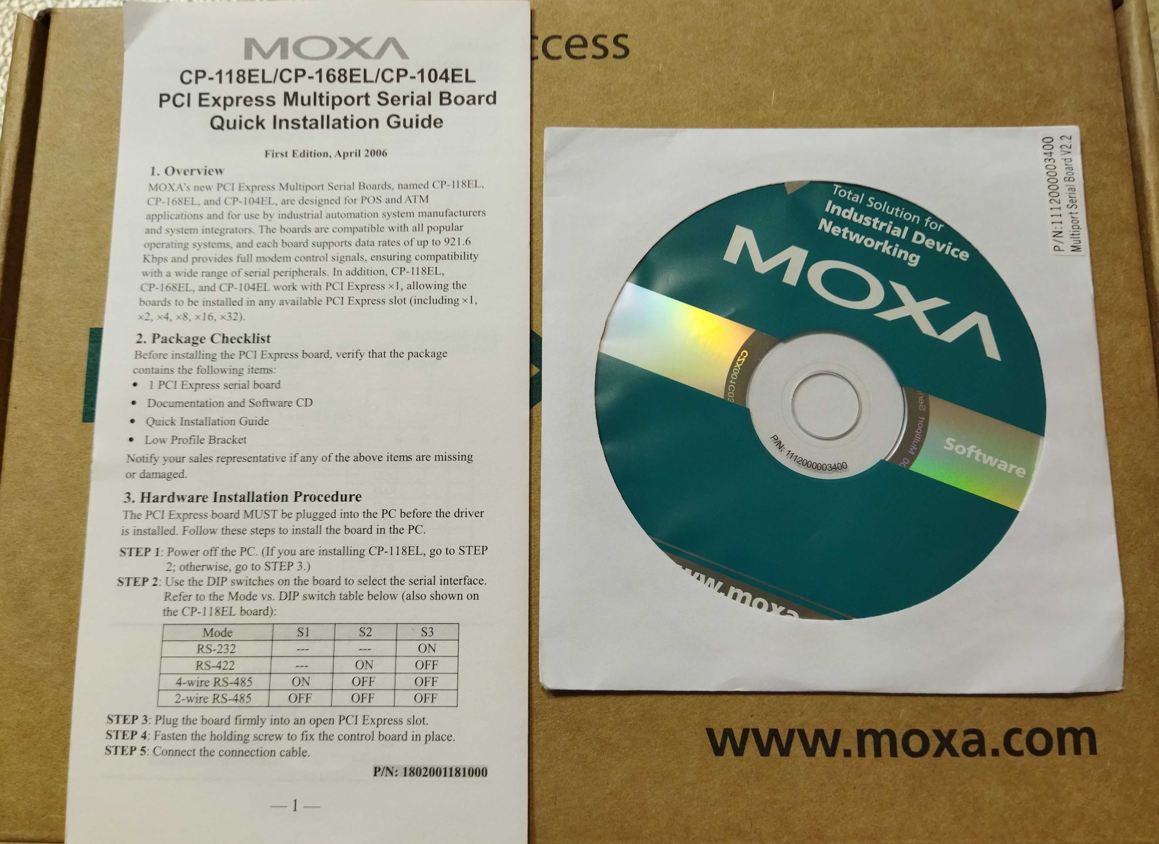 PCI плата MOXA CP-168EL ver: 1.4. на 8 портів RS232 з кабелем