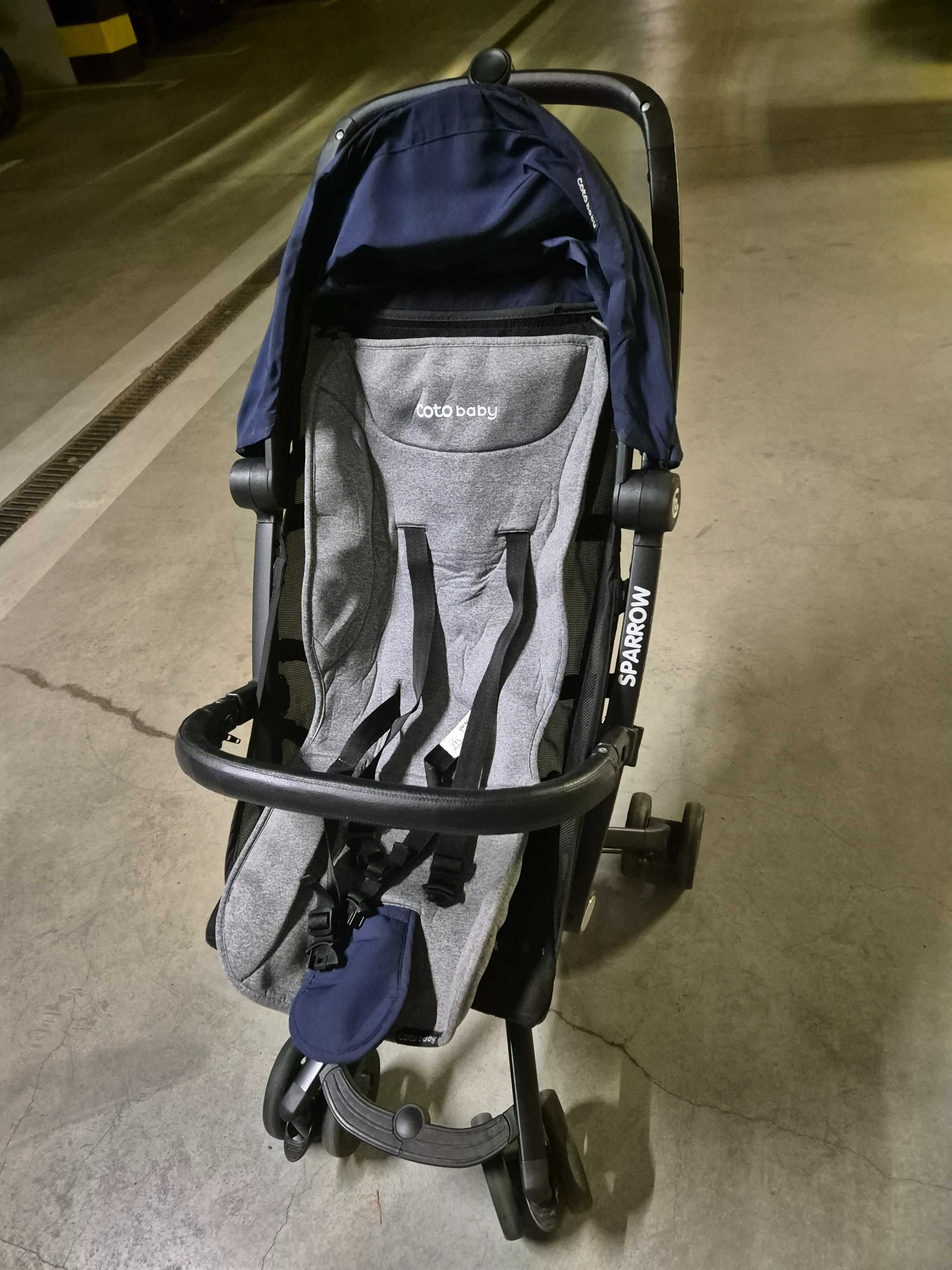 Wózek spacerówka parasolka Coto Baby Wózek Spacerowy Sparrow Blue 03