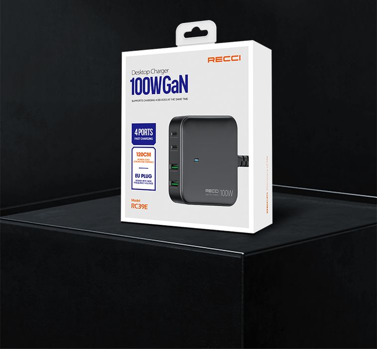 Szybka Ładowarka Sieciowa 100W Gan 2X Usb 2X Usb-C 3.0 Mocny Zasilacz