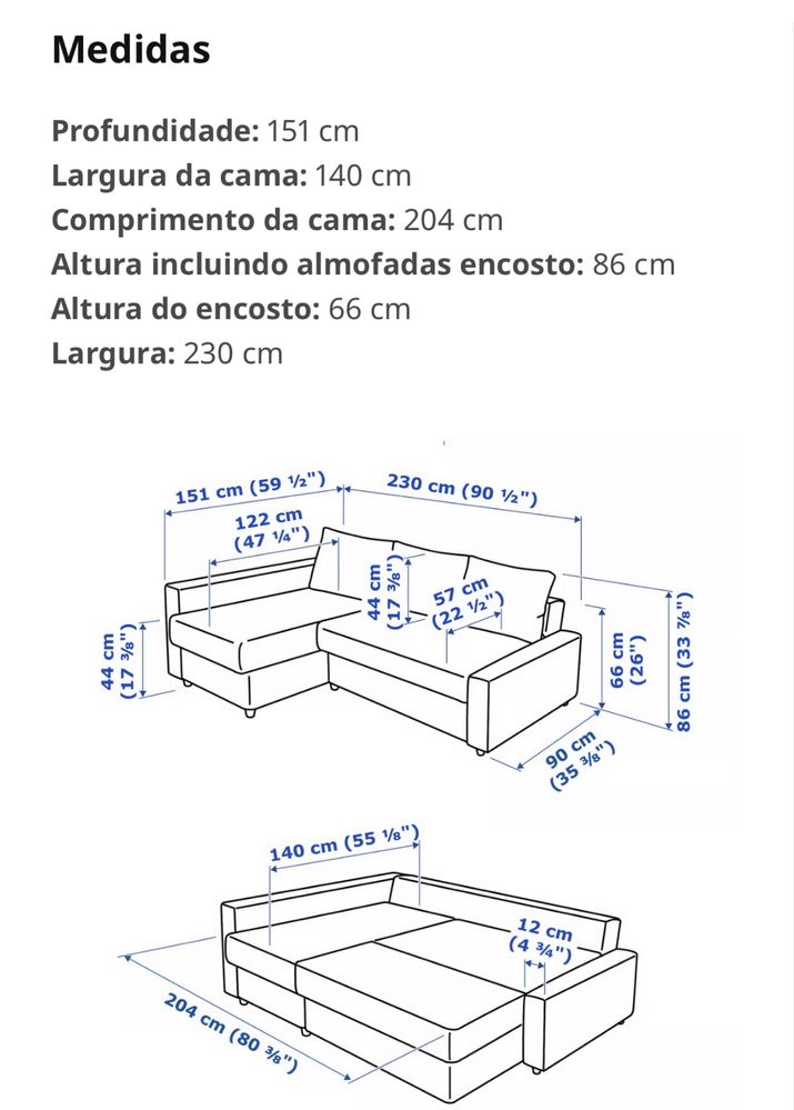 Sofa Cama com arrumaçao IKEA