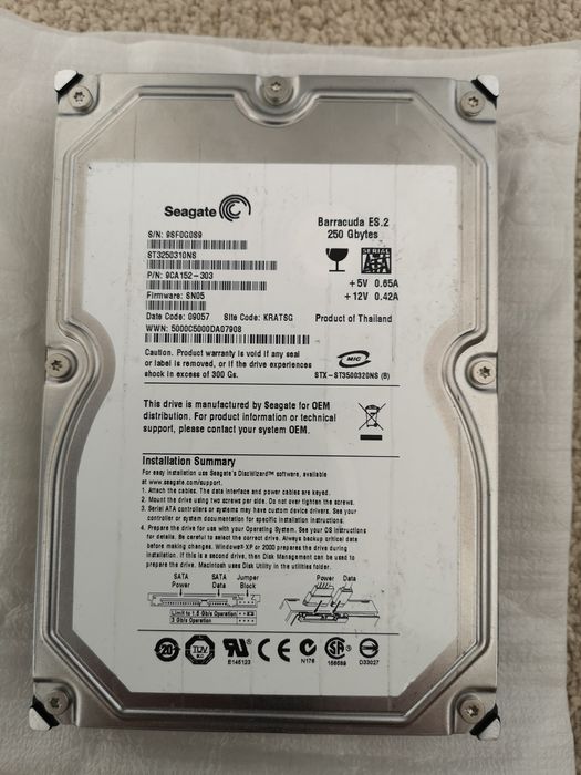 Disco Seagate 250 gbytes