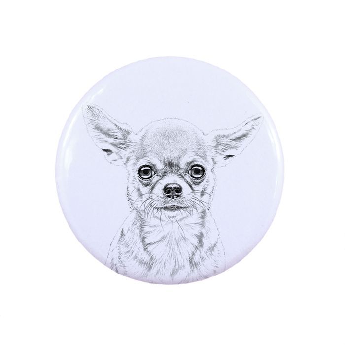 Chihuahua długowłosy przypinka z psem mała Art-Dog