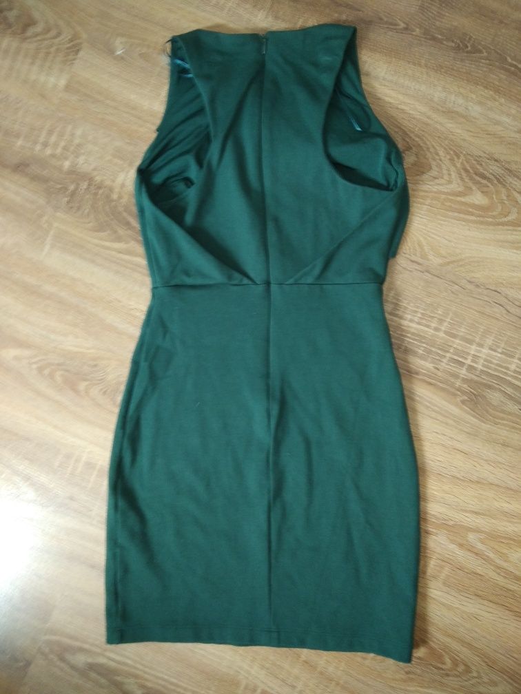 Piękna sukienka Zara 36 S butelkowa zieleń
