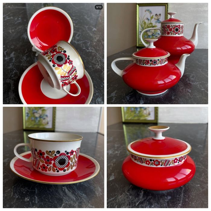 сервиз СССР сервіз кобальт посуд бутон золото вінтаж freiberger