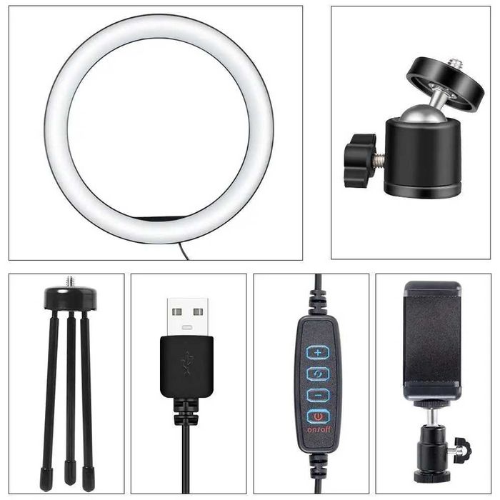 Світлодіодна кільцева LED лампа -30 см у діаметрі з пультом + штатив.