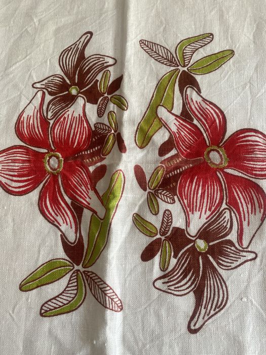 Piękny obrus lniany z PRLu