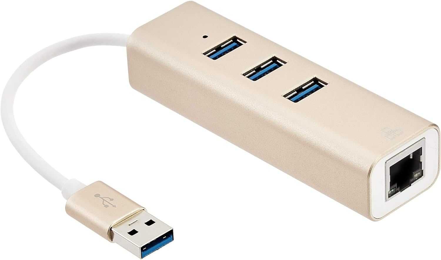 Amazon Basics U3-3UE04 Hub 3x USB 3.0 1x RJ45 Gigabit karta sieciowa