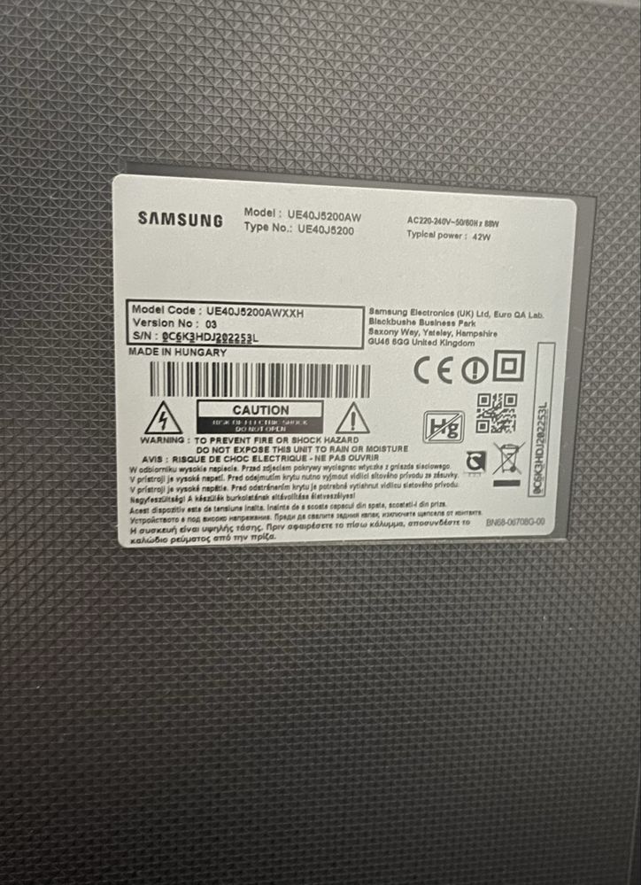 Телевізор Samsung 40' , 1080p, модель UE40J5200AW