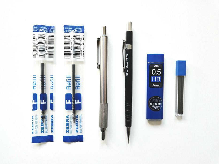 Długopis Zebra F-xMD ołówek automatyczny Pentel P205 + wkłady