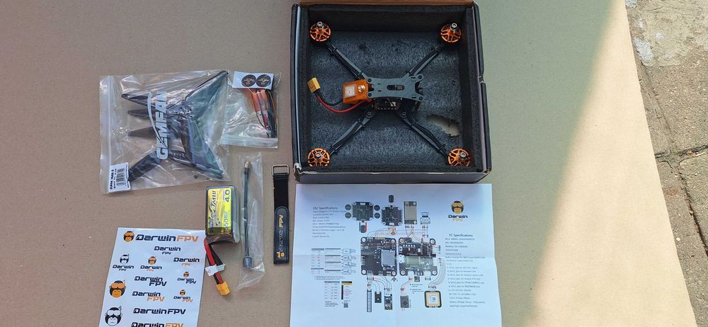 Гоночный FPV Дрон Darwin129 7-дюймовый с GPS+ Батарея