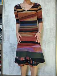 Kolorowa sukienka w paski Desigual S
