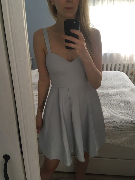 NOWA sukienka blekitna niebieska na ramiaczkach wesele XS