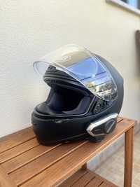 Shoei NXR matt black com Sena 50s