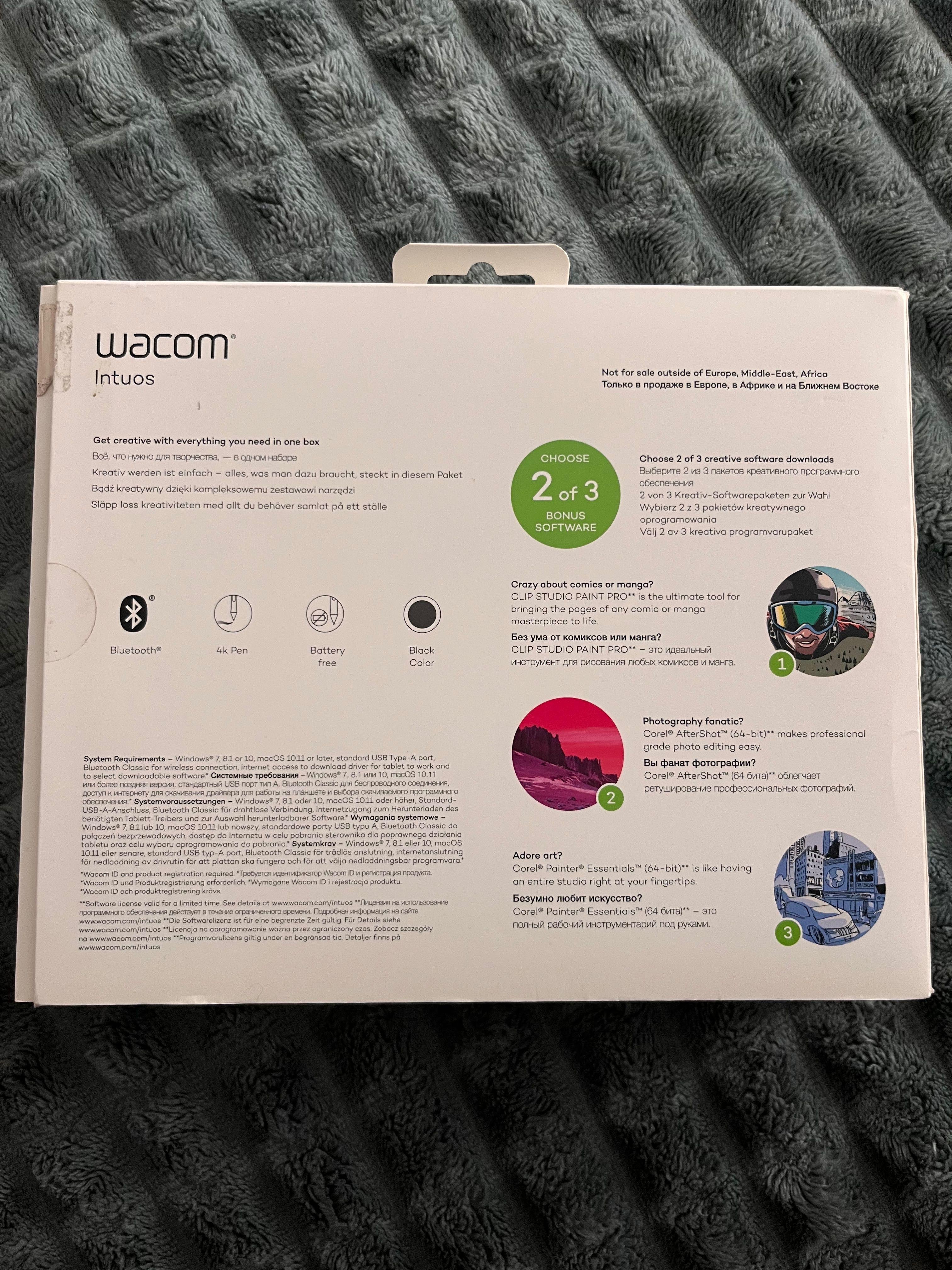 Графічний планшет Wacom Intuos S Bluetooth Black (CTL-4100WLK-N)
