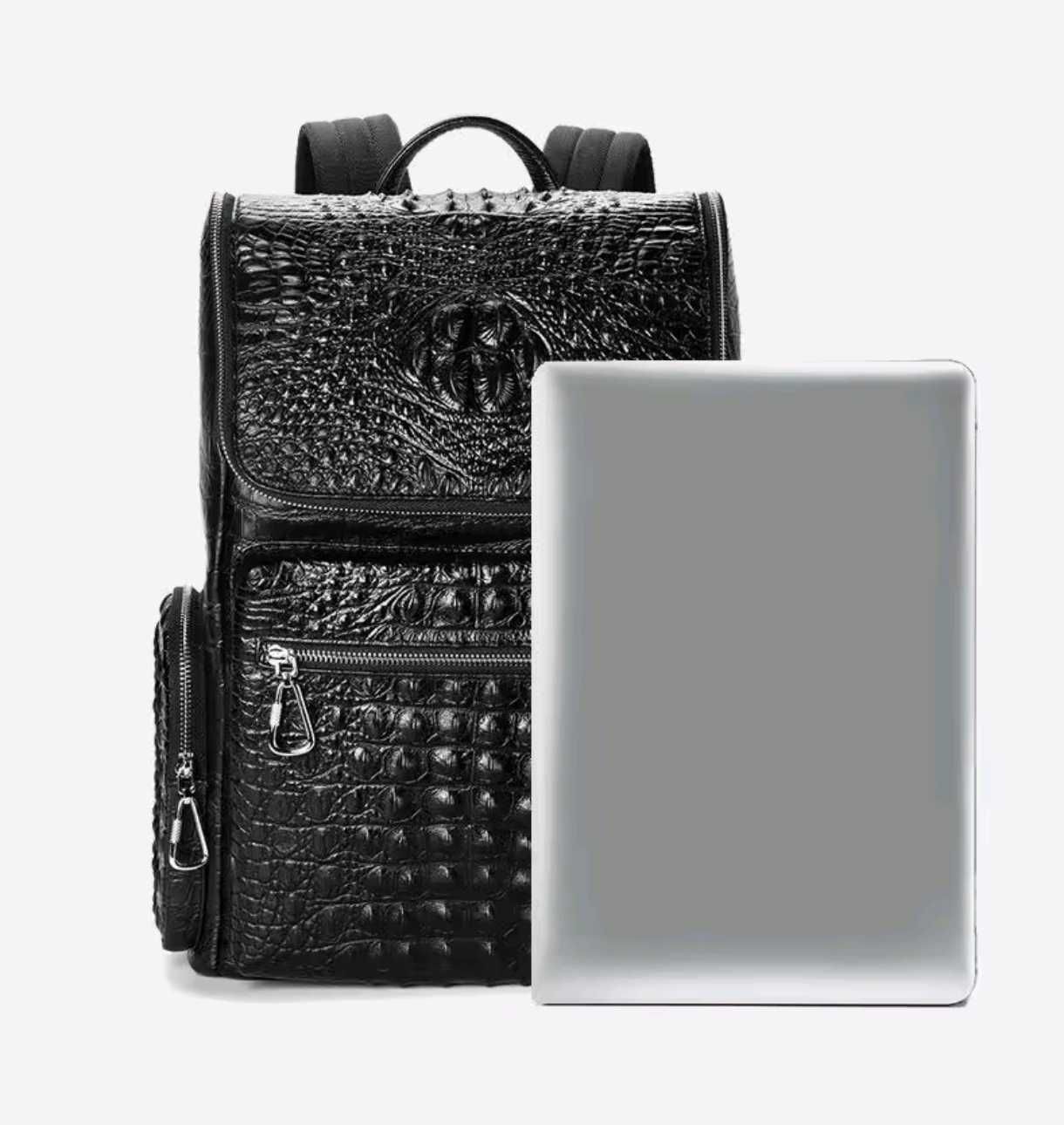 Nova mochila clássica de couro de crocodilo