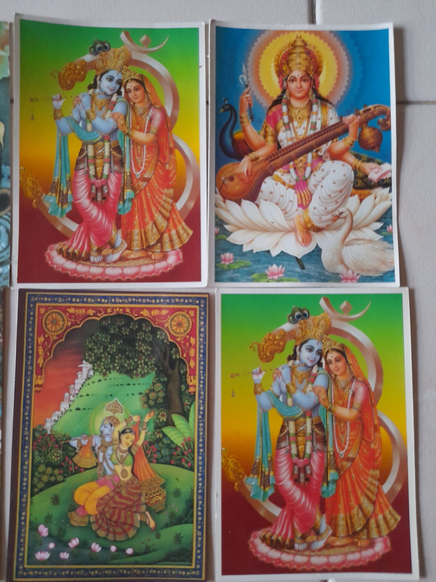 Conjunto de postais indianos