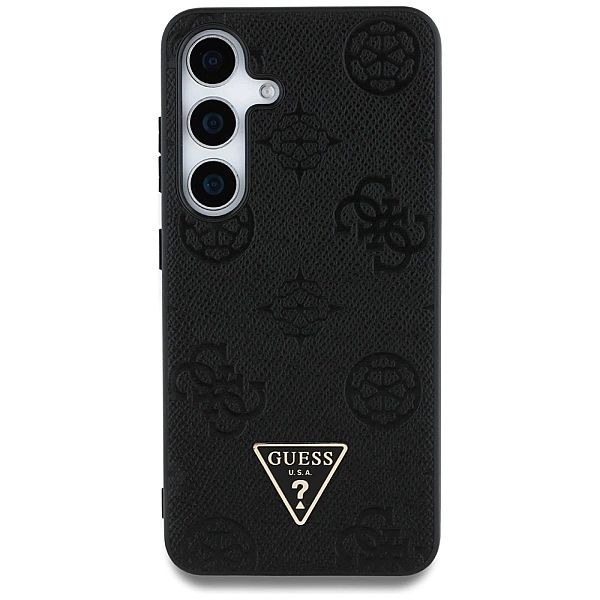 Etui Guess Grained Hot Stamp Peony Pattern Triangle Logo MagSafe do Sa