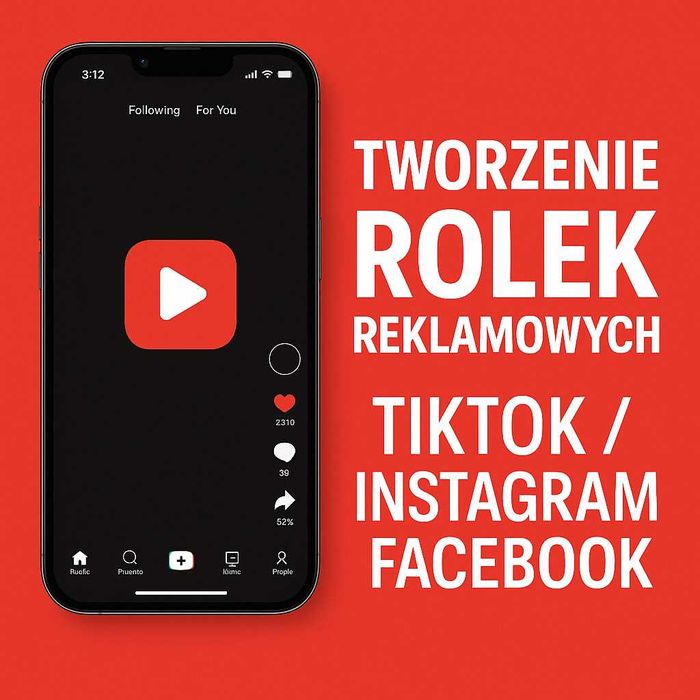 Tworzenie rolek i filmów reklamowych | TikTok Instagram Facebook