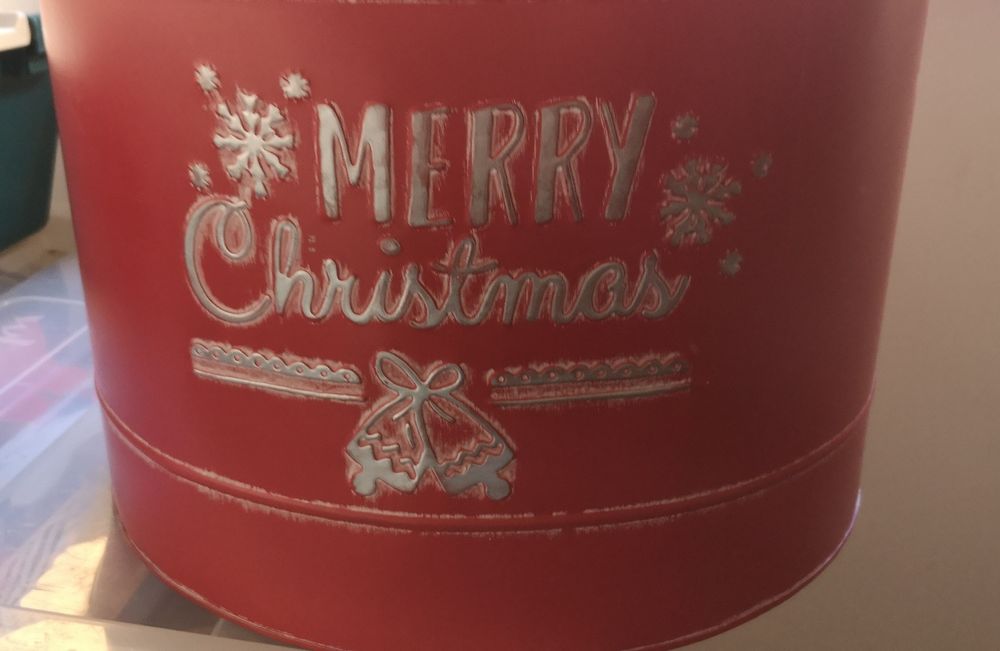 Balde/Cesto Metal Merry Christmas
