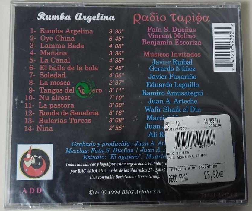 Radio Tarifa (Espanha) - Rumba Argelina (CD 1993) (selado) - 10 €
