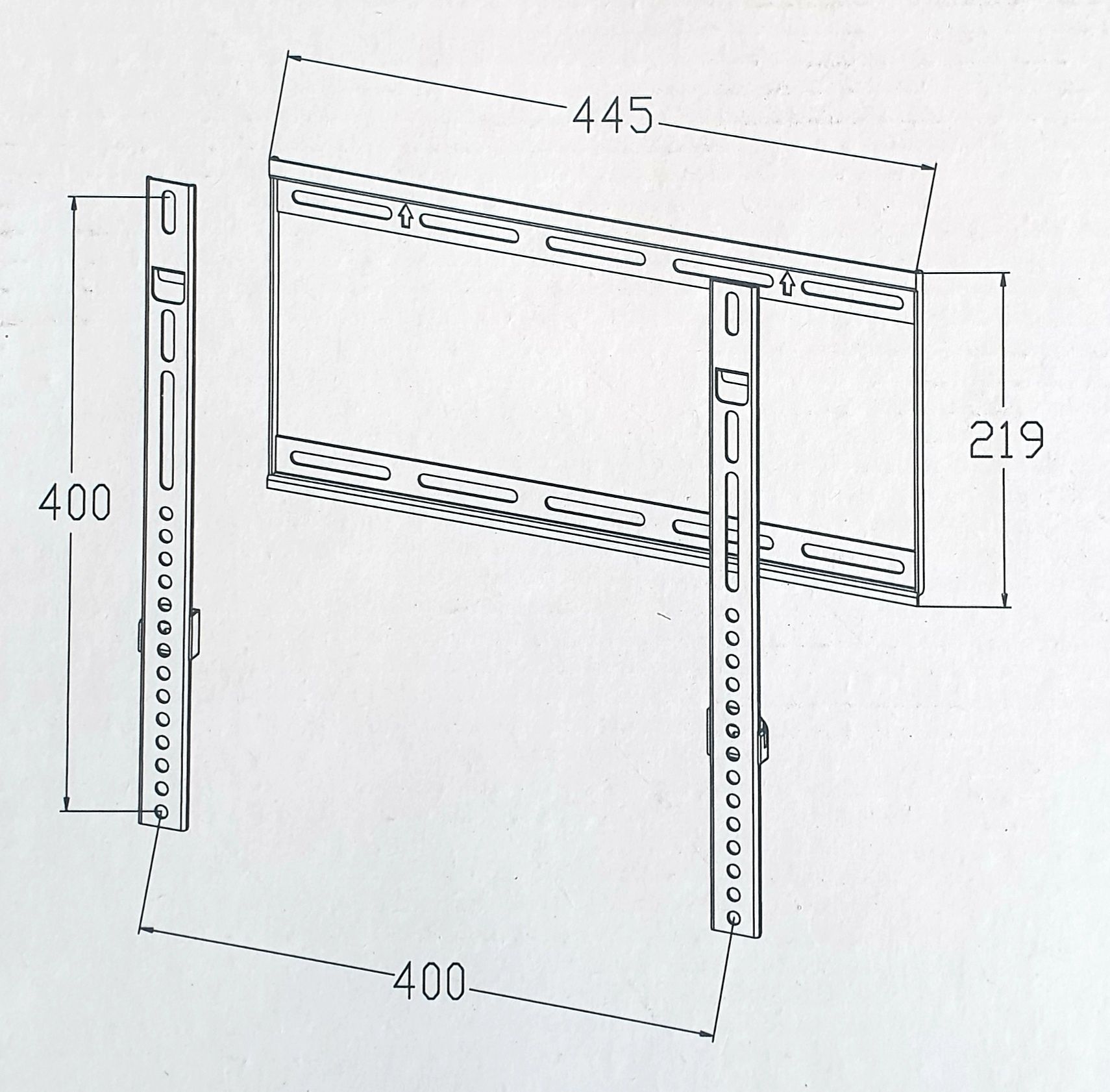 Uchwyt ścienny do LCD 23" - 42" z zapięciem i poziomicą