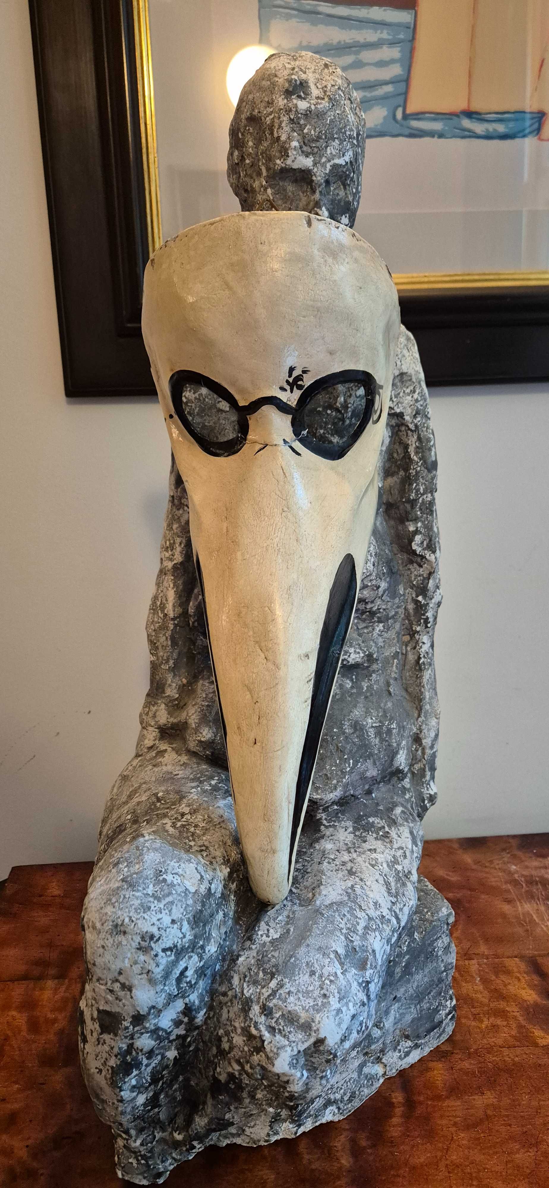 Unikat karnawałowa maska wenecka paper mache 1900r. Lekarz dżumy cudo