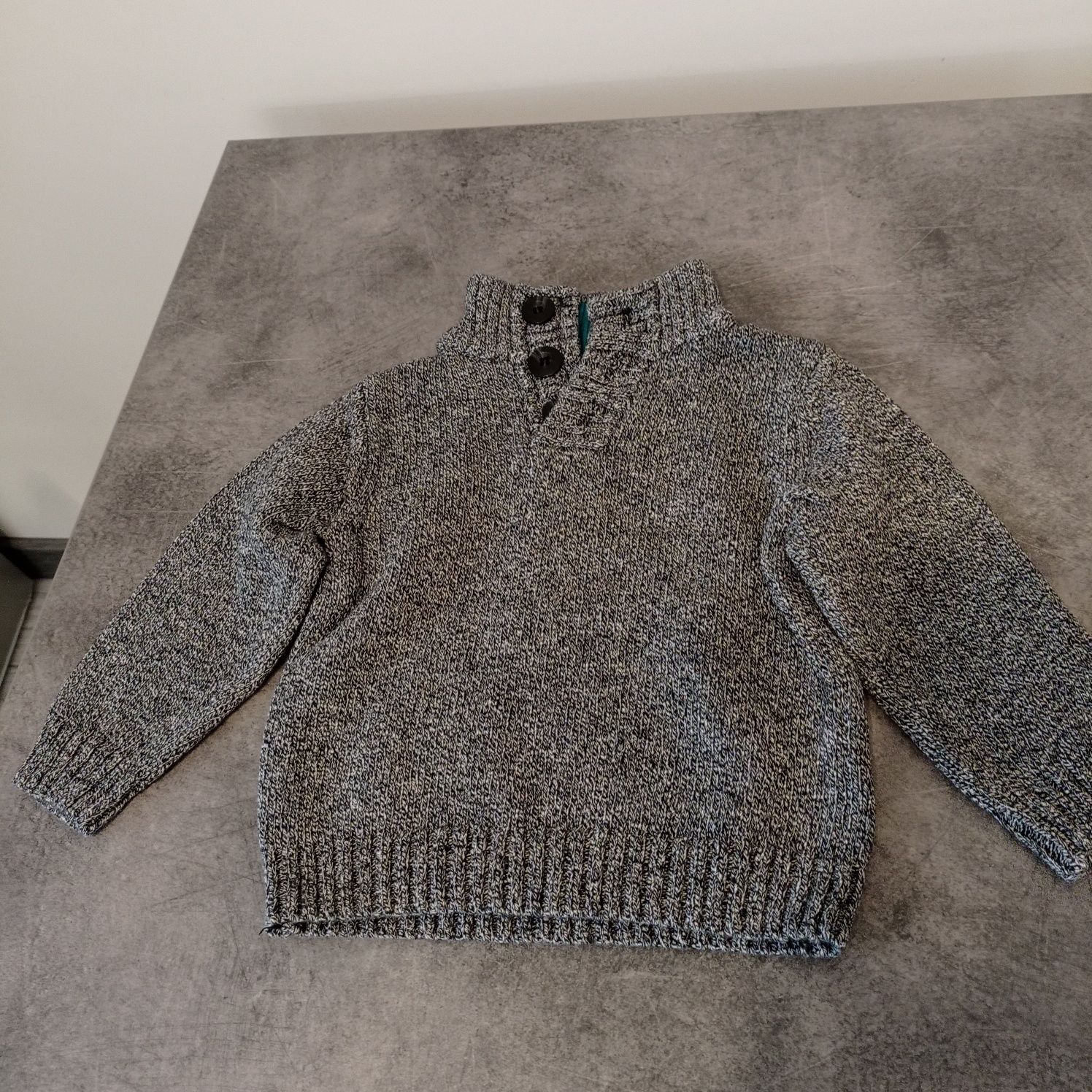 Sweter, sweterek H&M, szary, 92 cm, gruby