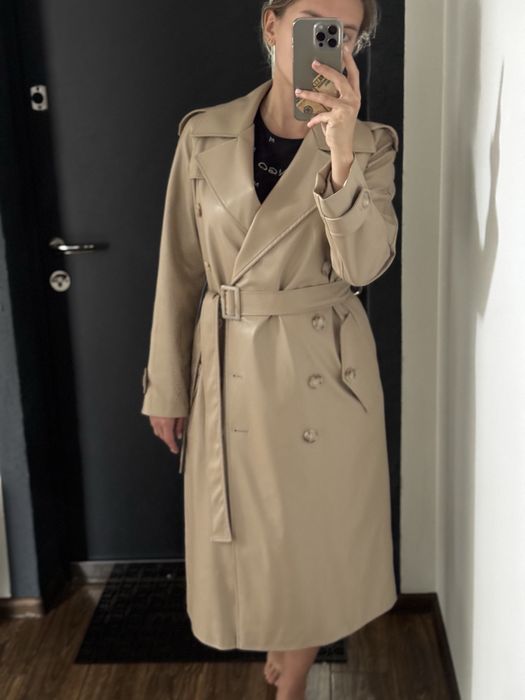 Шкіряний тренч Miss diamond