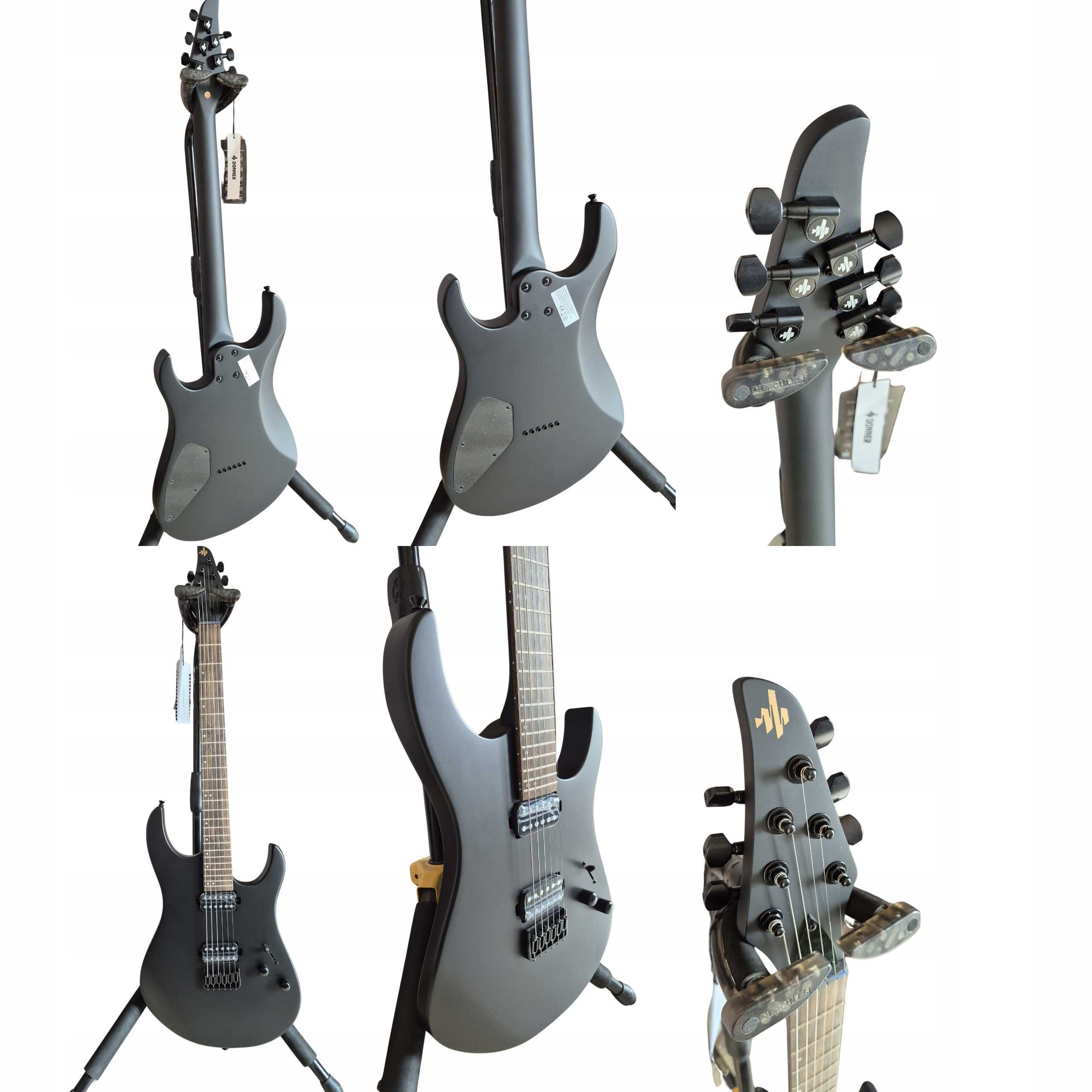 Gitara Elektryczna Donner DMT-100 Czarna 6 Strun 24 Progi praworęczna