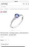 Apart Nowy Pierścionek z białego złota z diamentami i tanzanitem - 585