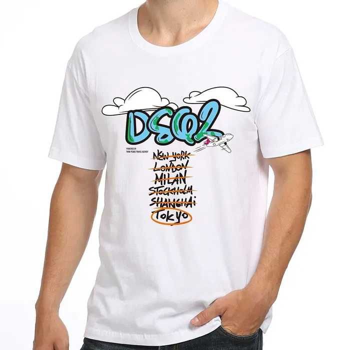 DSQUARED2 T-SHIRT - L - Koszulka męska biała