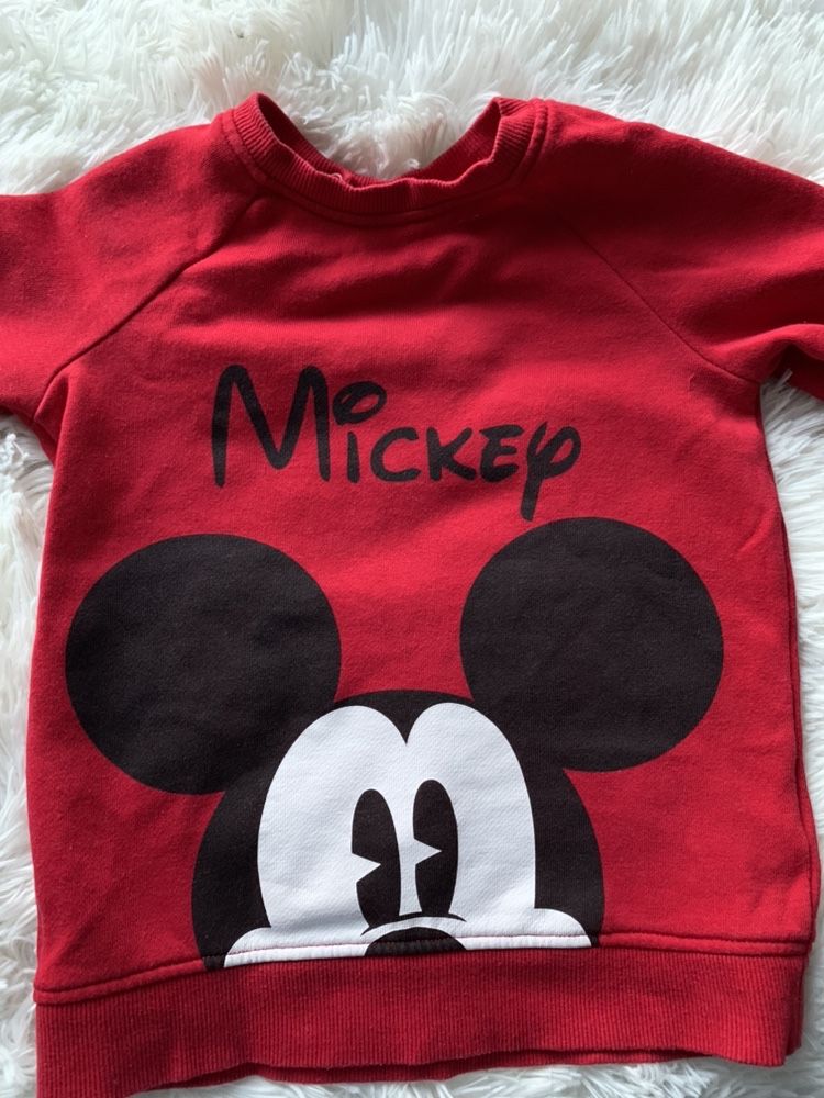 Bluza mickey miki 92 hm czerwona piękna