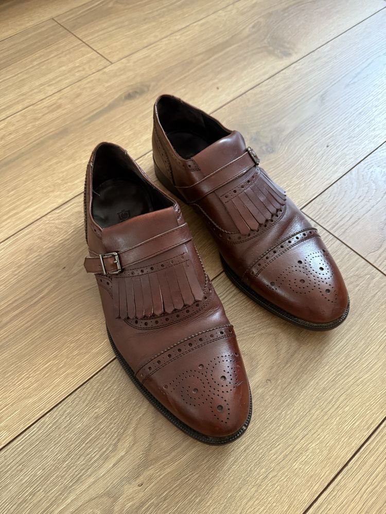 Massimo Dutti, brogsy, męskie buty, skóra
