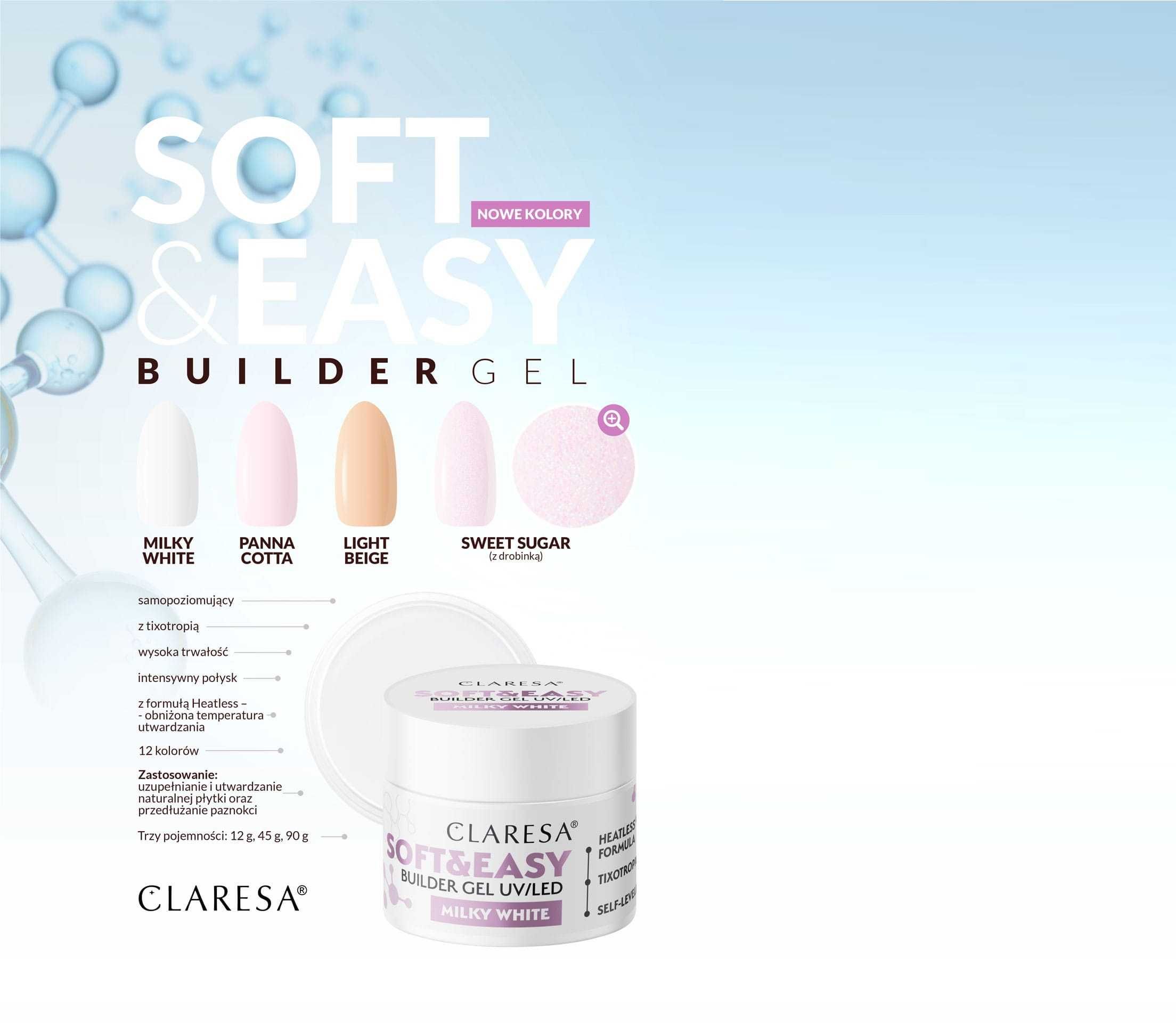 Żel claresa 45g Kolory Clear Baby pink Milky white  natural