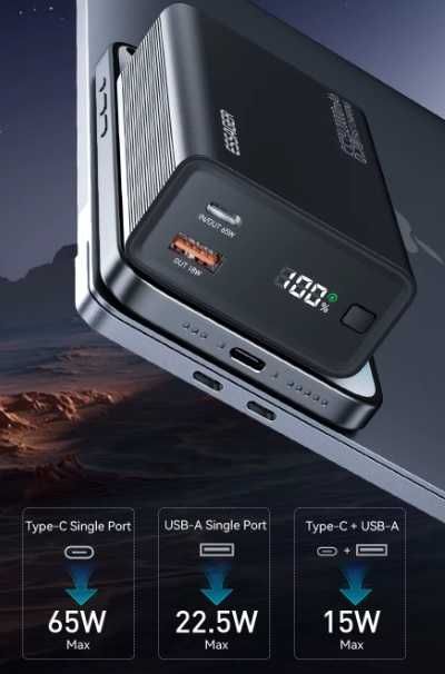 Essager Power Bank 20000mAh PD 65W
