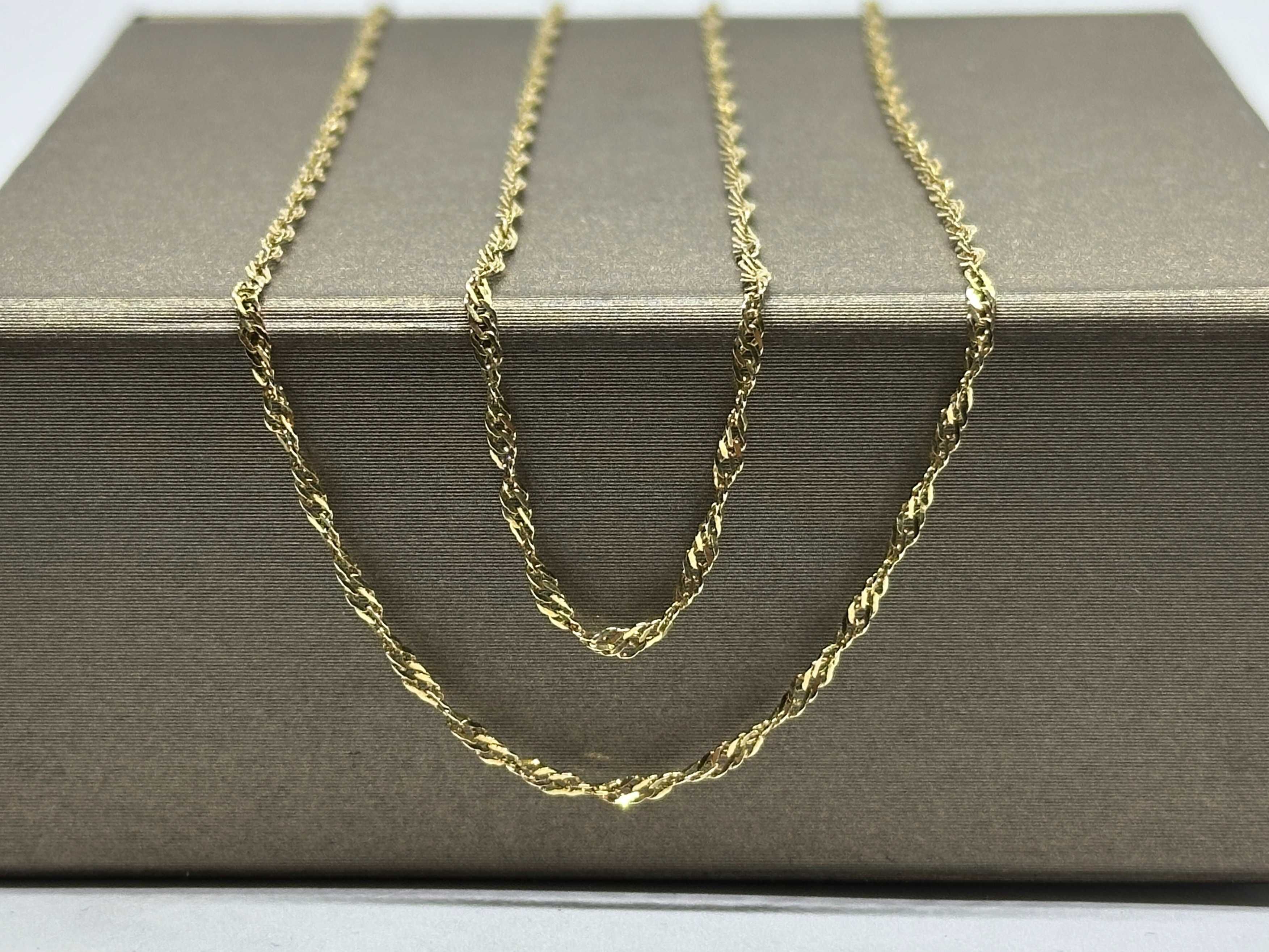Delikatny złoty łańcuszek "singapur"  p585  58cm
